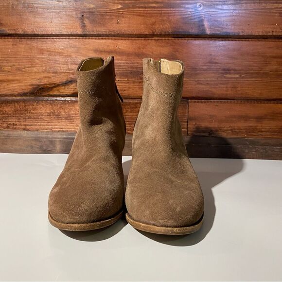 Splendid Fine Leather Booties Tan With Block Heel Women's Size 8.5 - Picture 2 of 13